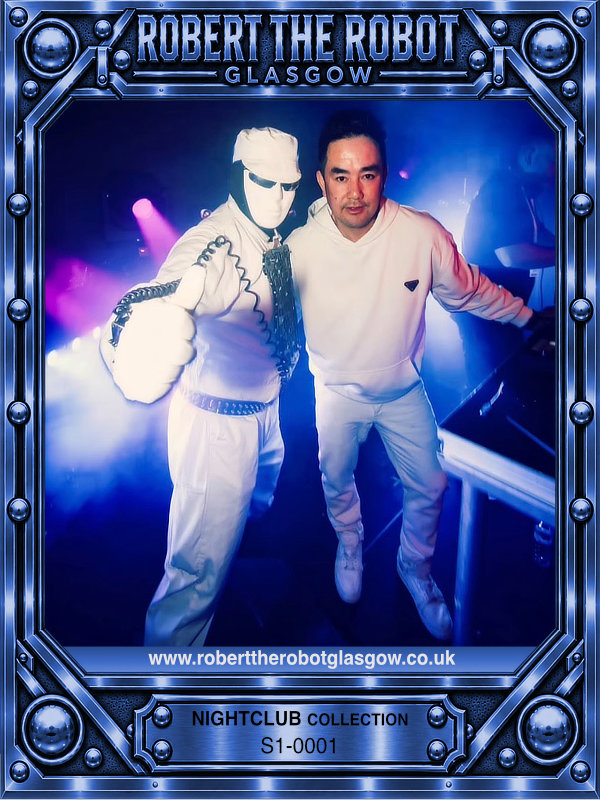 Robert the Robot Glasgow with DJ Vance at a nightclub event – Nightclub Collection S1-0001.